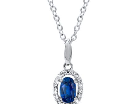 10Kt White Gold Diamond 1 20Ctw & Sapphire 1 3Ctw Pendant Supply