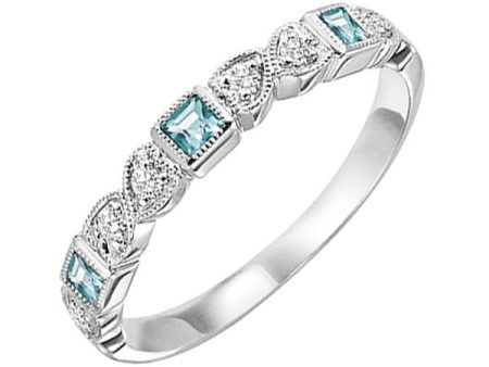 10Kt White Gold Diamond 1 10Ctw & Aquamarine 1 7Ctw Ring Discount