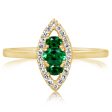 14K Yellow Gold Tsavorite Diamond Ring Cheap