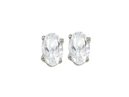 14Kt White Gold & White Topaz 1Ctw Earring Online now