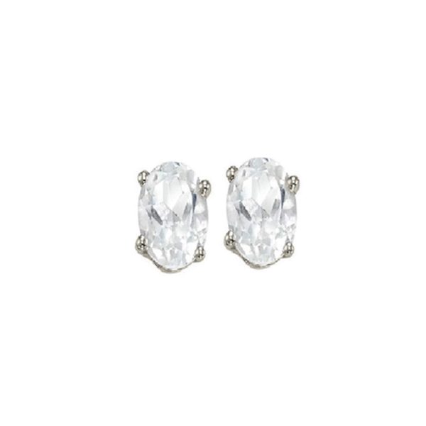 14Kt White Gold & White Topaz 1Ctw Earring Online now