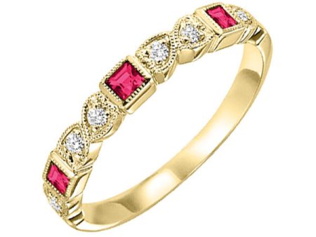 14Kt Yellow Gold Diamond 1 12Ctw & Ruby 1 6Ctw Ring Online