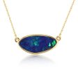 14K Yellow Gold Australian Opal Doublet Neckpiece Online Hot Sale