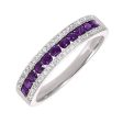 14Kt White Gold Diamond 1 8Ctw & Amethyst 1 2Ctw Ring Online