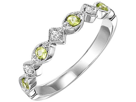 14Kt White Gold Diamond 1 20Ctw & Peridot 1 6Ctw Ring Supply