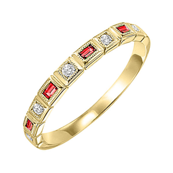 10Kt Yellow Gold Diamond 1 10Ctw & Ruby 1 8Ctw Ring Online Sale