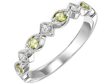 14Kt White Gold Diamond 1 20Ctw & Peridot 1 7Ctw Ring Supply