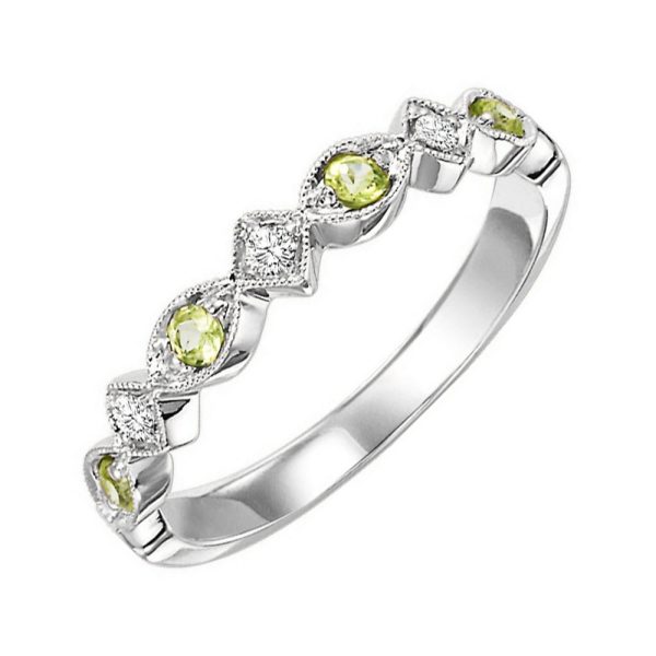 14Kt White Gold Diamond 1 20Ctw & Peridot 1 7Ctw Ring Supply