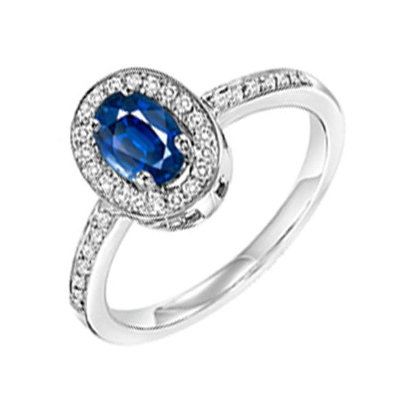 14Kt White Gold Diamond 1 5Ctw & Sapphire 1 4Ctw Ring Online Sale