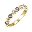 14Kt Yellow Gold Diamond 1 20Ctw & Amethyst 1 6Ctw Ring on Sale