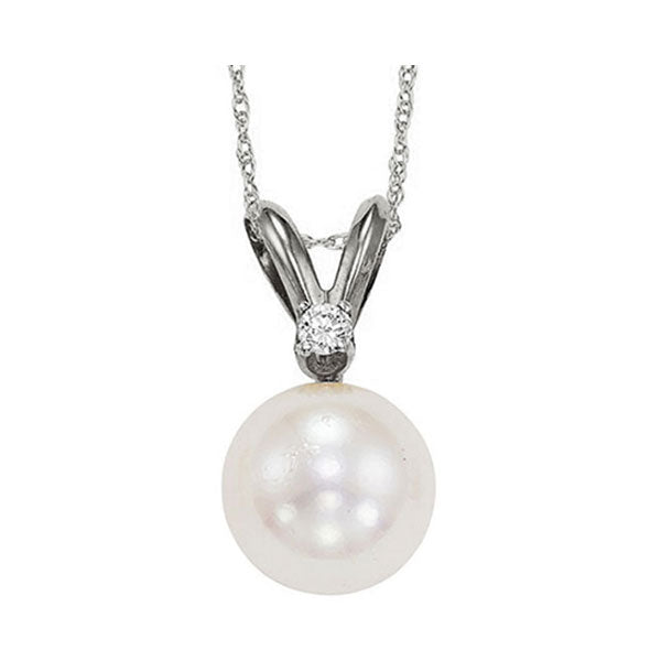 14Kt White Gold Diamond 1 50Ctw & Pearl Pendant Cheap