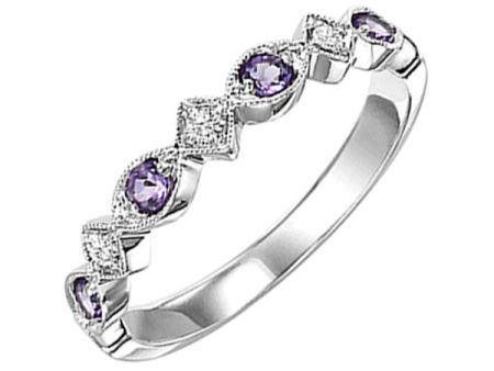 14Kt White Gold Diamond 1 20Ctw & Amethyst-Sapphire 1 7Ctw Ring Supply