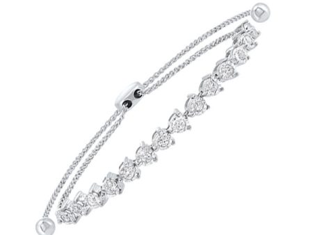 14KT White Gold & Diamond Classic Book Tennis Bracelet  - 1 2 ctw Supply