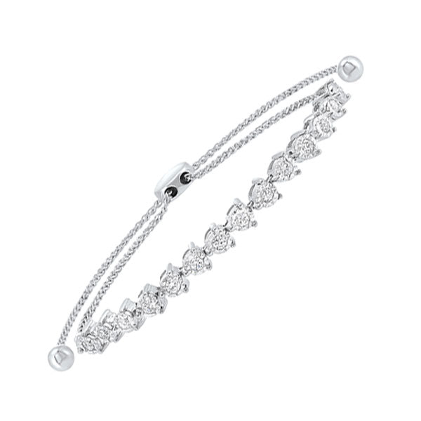 14KT White Gold & Diamond Classic Book Tennis Bracelet  - 1 2 ctw Supply