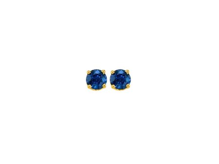 14Kt Yellow Gold & Sapphire 1 4Ctw Earring on Sale