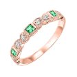 10Kt Rose Gold Diamond 1 10Ctw & Emerald 1 6Ctw Ring For Cheap